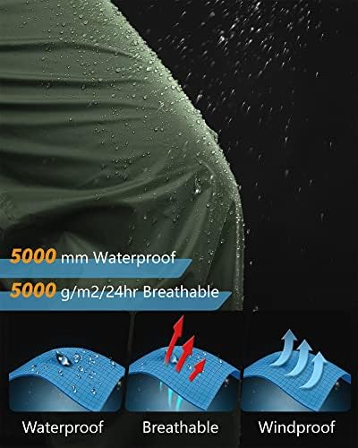33,000ft Men's Rain Pants, Waterproof Rain Over Pants, Windproof Pants - Image 3