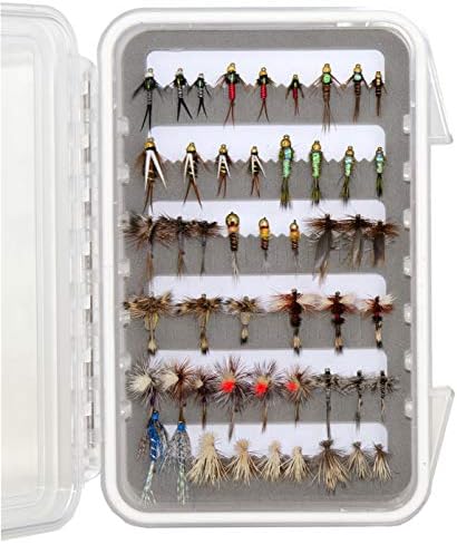 Outdoor Planet Premium Fly Fishing Flies Assortment | Waterproof Fly Box | Dry, Wet, Nymphs, Streamers, Wooly Buggers, Hopper, Caddis | Trout, Steelhead, Bass Fishing Lure Set by Outdoor+Planet