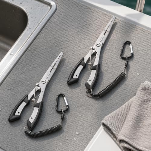 HAMMER IRON ALLEY 2PCS Stainless Steel Fishing Pliers with Lanyard, HIA Needle Nose Pliers Fishing Hook Remover, Great for Saltwater and Freshwater - Image 3
