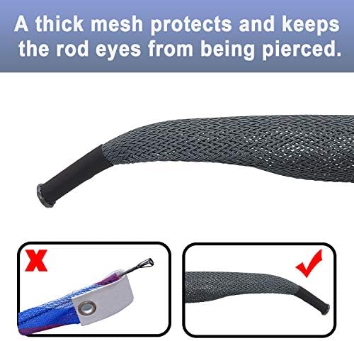 Fishing Rod Cover - 4 Pack Rod Sleeve Socks with Lanyard for Fly, Spinning, Casting, Sea Fishing - Image 3