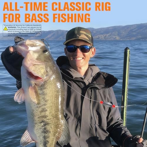 Dovesun 10/5PCS Ready Tied Carolina Rig Kit for Bass Fishing Catfish Rig Catfish Hook Kit with Bass Hooks, Swivel, Fluorocarbon Line, Weights - Image 6