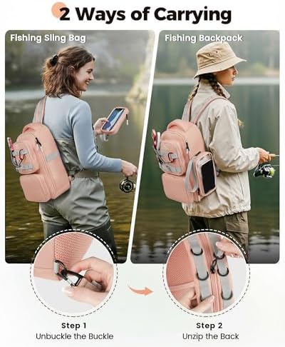 MATEIN Fishing Sling Bag with Phone Pouch, 3600 Tackle Box Backpack - Image 6