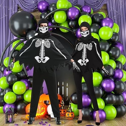 Skeleton Gloves and Skull Mask, Ghost Balaclava Halloween - Image 5