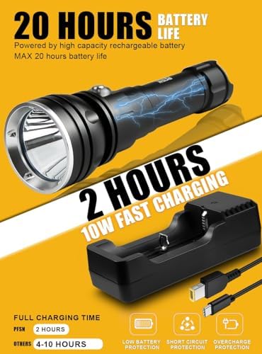 PFSN Dive Light Scuba Diving Flashlight with 3000 Lumens Yellowish Light - Image 6