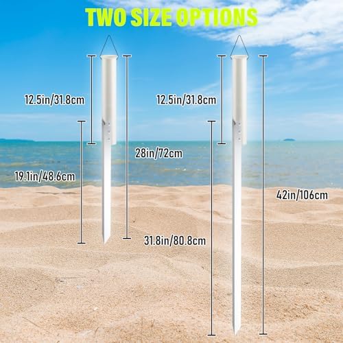 Dr.Fish Sand Spikes PVC Aluminum Surf Fishing Rod Holder, Beach Fishing Rod Holder, Portable Pole Holder Saltwater & Freshwater Shore Use River Bank - Image 2