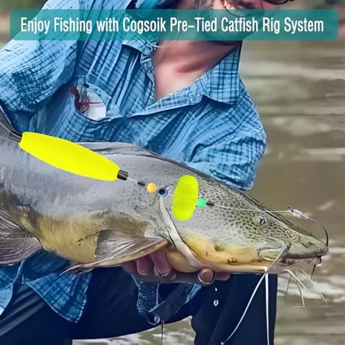 Catfish Rigs Set Pre-Tied Float Rigs – 6 Ready-to-Use Santee Rigs with Sinker Sliders & Pyramid Sinkers, Circle Hooks – Complete Catfish Fishing Tackle Kit for River Lake Bank Fishing - Image 2