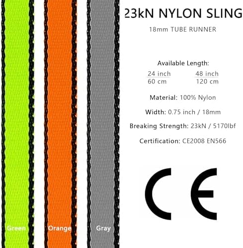18MM Nylon Climbing Sling Runner 23KN CE2008/EN566 Rock Climbing Webbing Straps for Outdoor Climbing, Rappelling, Swing, Yoga Hammock etc - Image 2