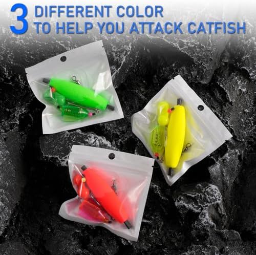 3Pcs/6Pcs Catfish Fishing Rigs Ready Kit，2 in 1 Rotating rattles/Double Rattles Beads, Float Rigs Tackle Santee Rig Peg Catfish，Free Adjustment in freshwter and Saltwater - Image 2