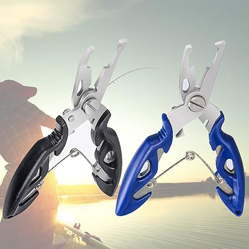 Fishing Pliers, Stainless Steel Fish Hook Remover 2PCS, Multi-Function Fishing Line Cutter Split Ring Opener, Fishing Braid Scissors Gear Accessories Fish Gripper with Lanyard Fly Fishing Tool - Image 7