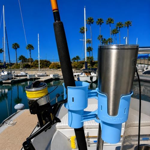 ROBOCUP, Light Blue EZ-Spring, Updated Version, Best Cup Holder for Drinks, Fishing Rod/Pole, Boat, Beach Chair, Golf Cart, Wheelchair, Walker, Drum Sticks, Microphone Stand - Image 2