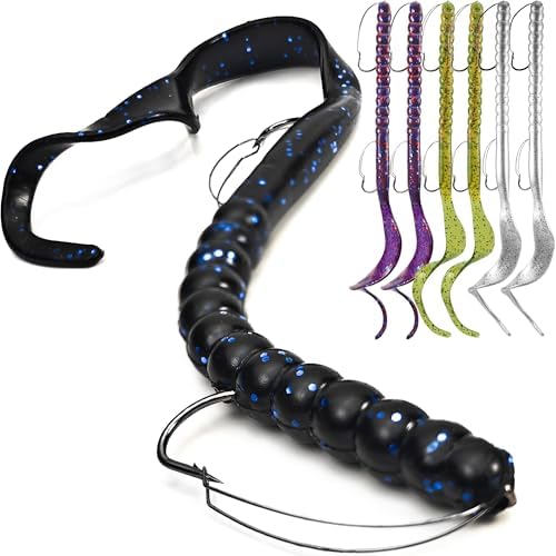 Weedless Fishing Lures Bass Lures, Pre Rigged Worm Swimbaits, 10in by VMSIXVM