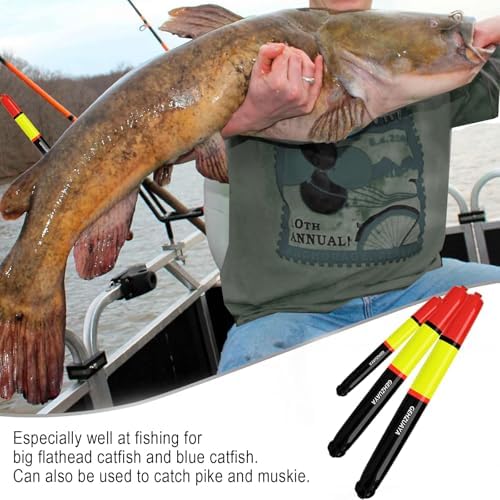 Fishing Bobbers Floats, Catfish Floats Weighted Float for Fishing, High Visibility Wood Bobber for Catfish Pike - Image 2