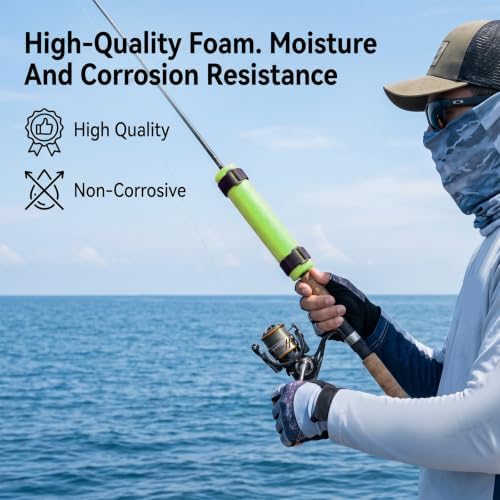 6 Pack Floating Rod Butt Cushion with 12 Fastening Straps, Fishing Rod Floats for Kayaking Floaters Poles Propel Paddle Gear, Fishing Float Tube Accessories, Kayak Accessories for Fishing (Green) - Image 7