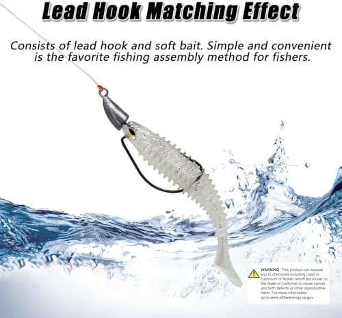 MAFIMOEA Bullet Jig Heads Weighted Texas Rig Hooks Swimbait Hooks Bass Crappie Walleye Trout Fishing Weedless Swimbait Jig Heads Saltwater Freshwater - Image 3
