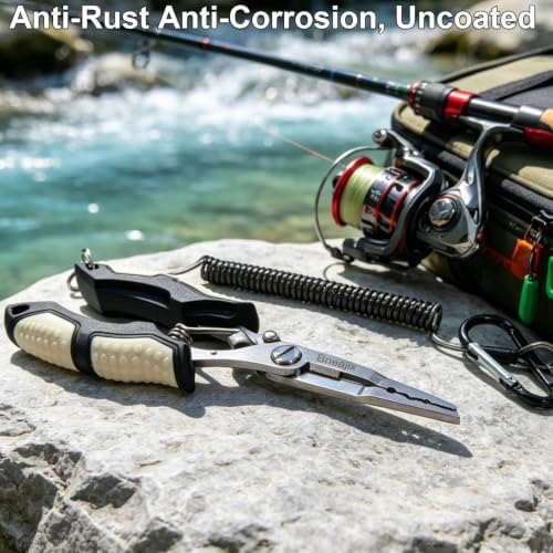 Pro Fishing Pliers 6.7" Split Ring Nose with Safety Lock - Image 2