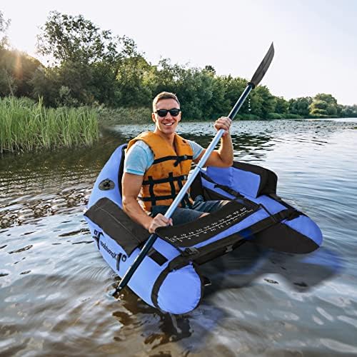 Fishing Float Tube with Adjustable Backpack Straps, Storage Pockets, Fish Ruler, Fly Fishing Boat with Pump, Oar, Rod Holder and Mount, Fins, 350LBS Load Bearing Capacity, FT003 - Image 6