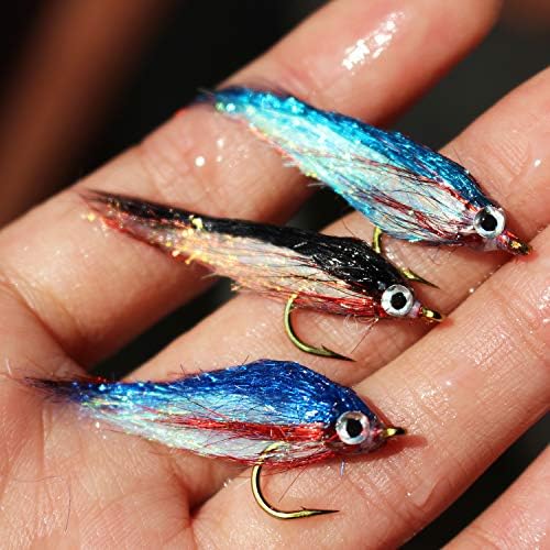 Tigofly 12pcs Wounded Minnow Fly Ice Dub Polar Fry Fly Fishing Flies Size 8 by TigoflyFlyFishingFactory