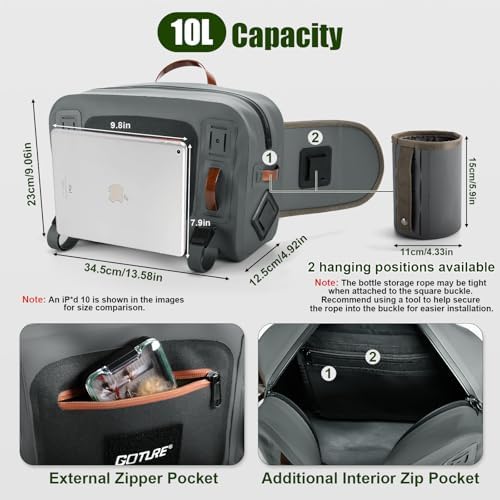 Goture Waterproof Fishing Waist Pack, IPX8 840D TPU Large Tackle Bag - Image 5
