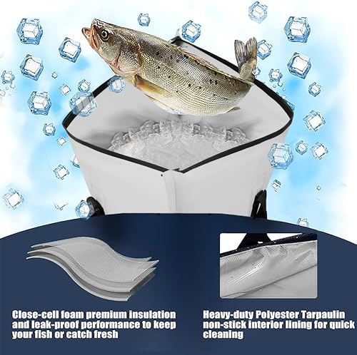 MORXPLOR Insulated Fish Cooler Bag for Fishing 41x17 47x17In 50x20In 60x24 72x30 80X40 Inches,Large Insulated Fish Kill Bag,Fishing Catch Bag Cooler with Water-resistant Zipper - Image 3