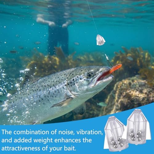 Gemscream 30 Pcs Catfish Rattles for Catfishing, Fishing Rattles with 15 Stainless Steel Beads, Rocket Shaped Inline Fish Attractor Fishing Tackle for Catfish Bass Pompano - Image 4