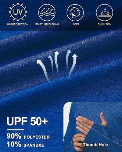 Roadbox Men's UPF 50+ Fishing Shirts, Long Sleeve UV Sun Protection Hoodie - Image 5