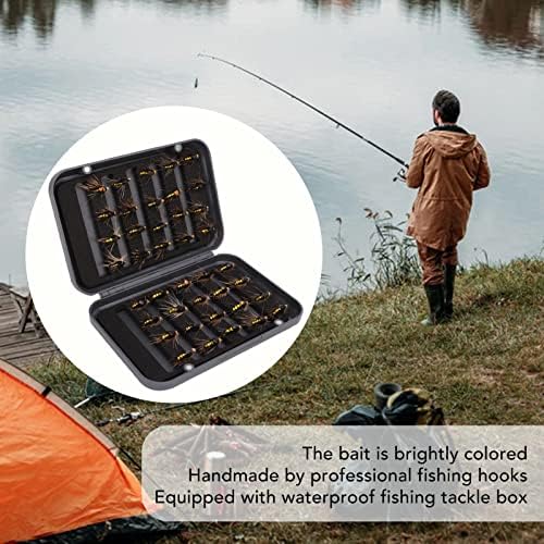 40PCS Fly Fishing Assorted FliesKit Lifelike Stainless Steel Fishing Bait Set with Water Proof Box Dry Wet Nymph Streamers Lures - Image 2