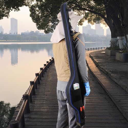 Fishing Rod Bag Hard Shell Bottom 59in/51in Waterproof Large Tackle Bag with Fishing Accessories Pocket Fishing Pole Protective Pouch for Traveling - Image 6