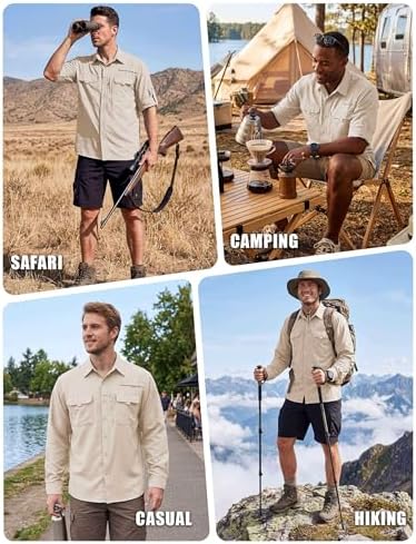 WULFUL Men's Sun Protection Fishing Shirts UPF 50+ Lightweight Quick Dry Cooling Long Sleeve Shirts for Work Hiking Safari - Image 2