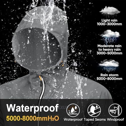 APEXUP Packable Rain Jacket Men Waterproof Lightweight Raincoat with Hood - Image 3