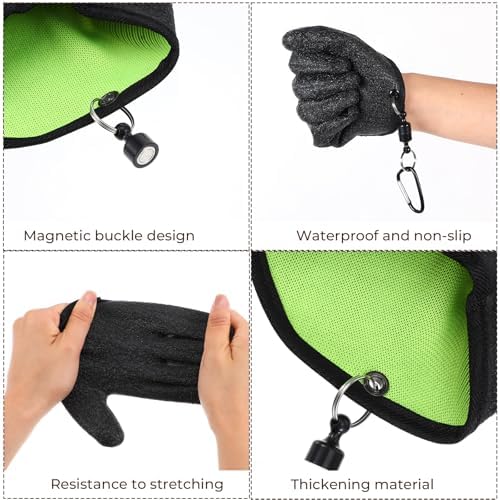 Ptwola 2 Pcs Fishing Gloves with Magnet Release - Image 6