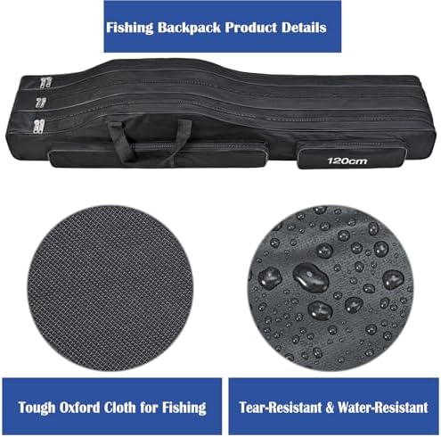 Fishing Bag 3 Layers Fishing Pole Bag,Portable Oxford Folding Rod Carry Case,Fishing Reel Tackle Storage Bag Case - Image 3
