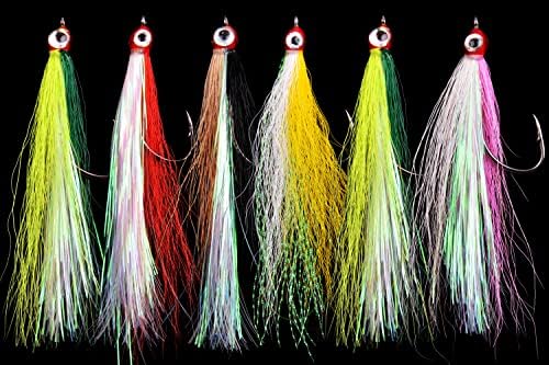 Streamer Fly Fishing Flies - 6pcs Clouser Minnow Fishing Flies Fly Fishing Lures for Flounder Salmon Trout Sea Bass Steelhead Freshwater Saltwater Fishing Teaser Hook Lures by AGOOL