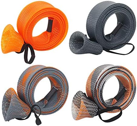 Fishing Rod Cover - 4 Pack Rod Sleeve Socks with Lanyard for Fly, Spinning, Casting, Sea Fishing by Beetwo