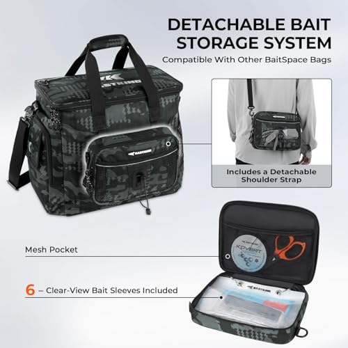 KastKing BaitSpace Tackle Bag with Removable Bait Binder, 4 Tackle Boxes - Image 6