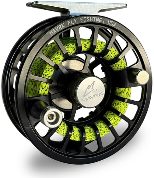 MAVRK USA Fly Fishing Reel | Large Arbor Closed Cage & Micro Reels | Euro Nymph & Floating Line | Ultra Lightweight, High Capacity, CNC Machined, Smooth Drag System by MAVRKIndustriesInc