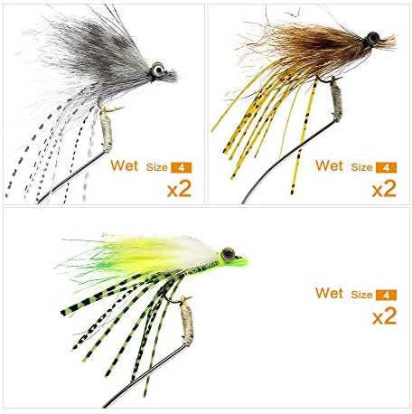 YZD Fly Fishing Big Trout Flies Kit Top 5 Steelhead Flies Flyfishing Gear Premium Wet Dry Flies Trout Lures Streamer Nymph Emerger Fishing Assorted Trout Flies Bass Salmon - Image 5