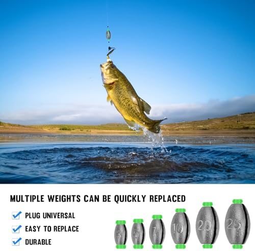 THKFISH Egg Fishing Sinkers Weights, Removable Rubber Core Fishing Weights Twist-Lock Sinker,Bass Weights Sinker Tackle Saltwater Casting Fishing Sinkers Set Oval Freshwater,1/8-1OZ - Image 4