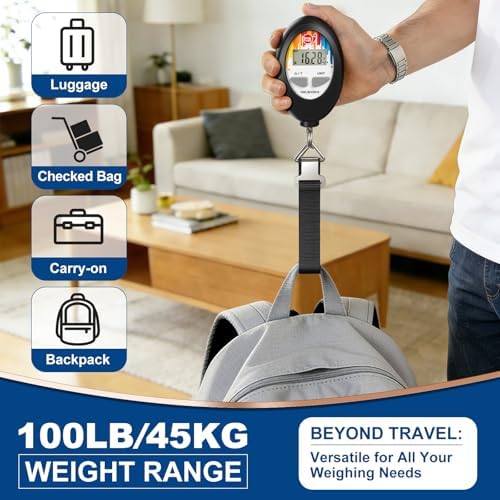 SNAIL TRAIL 100 lbs (45 kg) Digital Luggage Scale, Black - Image 4
