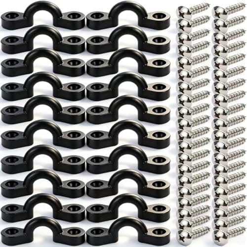 Kayak Pad Eye Kit, 10PCS Nylon Bungee Deck Loops Tie Down Pad Eye with 20 Screws for Boat Kayak Deck Rigging Kit - Image 2