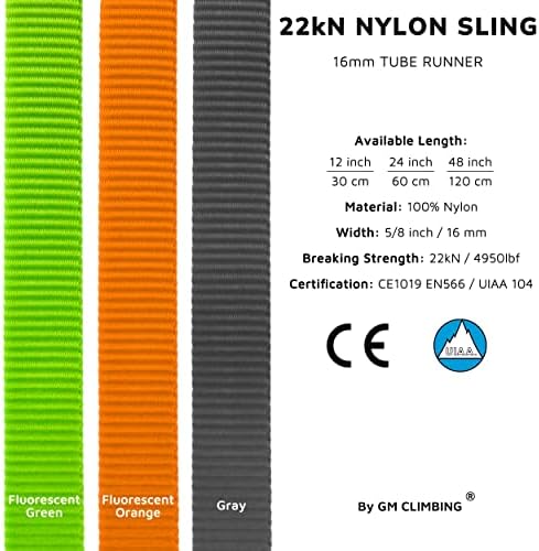 GM CLIMBING 16mm Nylon Sling Runner 22kN / 4950lbf CE UIAA Certified - Image 2
