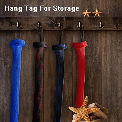 Fishing Rod Cover - 4 Pack Rod Sleeve Socks with Lanyard for Fly, Spinning, Casting, Sea Fishing - Image 6
