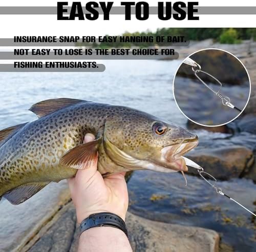 Threlaco 12 Pcs Fluorocarbon Fishing Leader Fishing Wire - Image 5