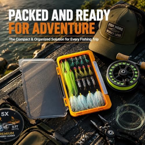20pcs Fly Fishing Flies Kit with Box, Trout Starter Assortment of Dry Flies, Wet Flies, Nymphs and Streamers for Freshwater Bass Fishing - Image 2