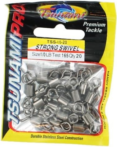 Tsunami Strong Swivel Pro Barrel Swivels Black Chrome [Size 10-1/0] by Tsunami