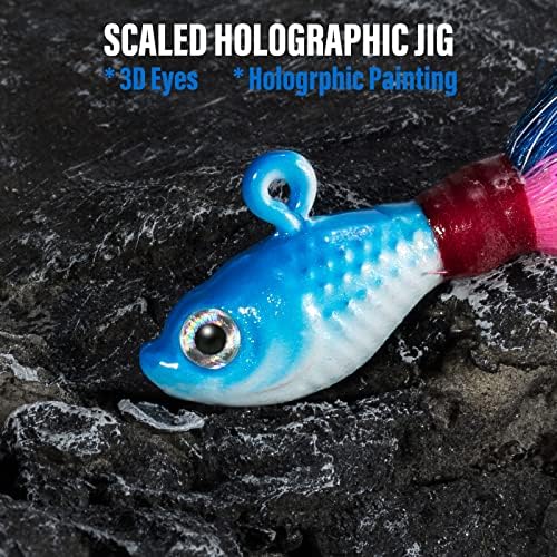 Dr.Fish 3 Pack Bucktail Jig Lure Hair Jig Saltwater Freshwater Lures Surf Fishing Bass Flounder Striper Bluefish Halibut Redfish - Image 3
