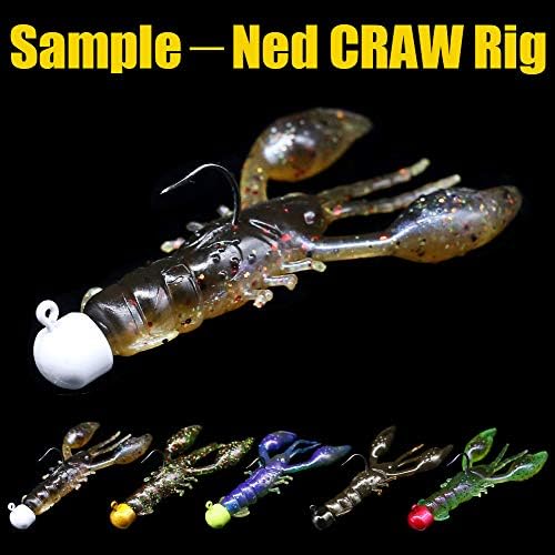 Ned-Rig-Kit-Finesse-Baits-Soft-Plastic-Worms-Fising-Lure for Bass Stick Swimbait Minnow Crawfish Lures Shroom Ned Jig Head Kit - Image 6