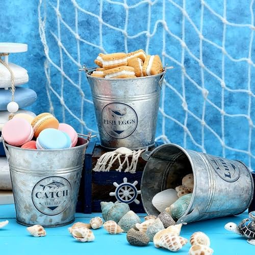 Suclain 20 Pcs Mini Fishing Birthday Party Decorations Mini Fishing Buckets - Image 4
