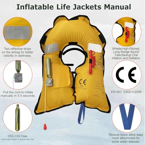 Manual Inflatable Life Jacket for Adults| Supports up to 330 lbs - Image 6