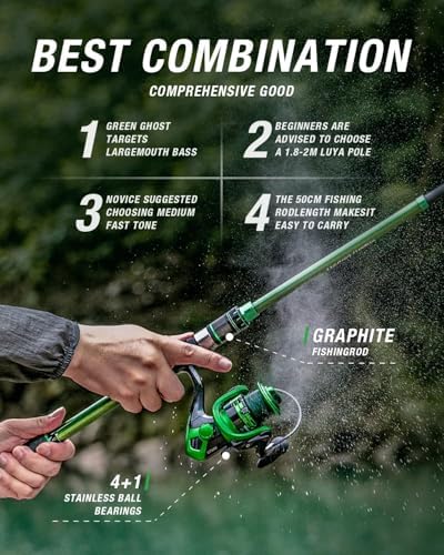 Ghosthorn Telescopic Fishing Rod and Reel Combo,Spinning Travel Kit - Image 2