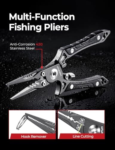 Piscifun 2pcs and 6pcs Fishing Tool Kit, Pliers and Fish Gripper - Image 3